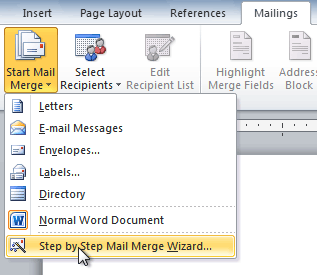 youtube how to do a mail merge in word
