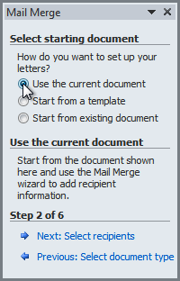 Selecting a starting document