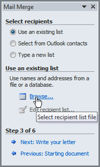 word 2010 mail merge from excel