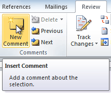 The New Comment command