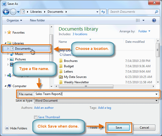 microsoft word 2007 save as