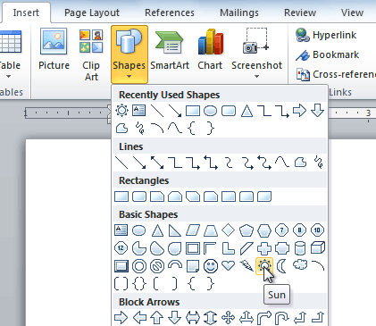 Image result for shape in microsoft word
