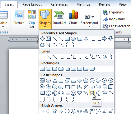 office 2016 for mac insert shapes disabled