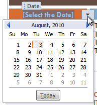 Selecting a date for a date field