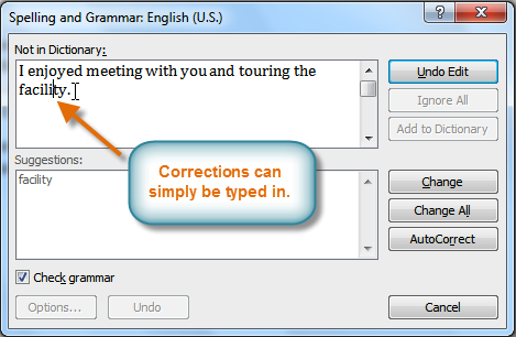 how to grammar check in word 2016