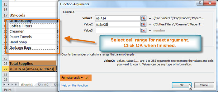 Selecting cell range for Value2 field