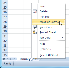 Selecting the Move or Copy command