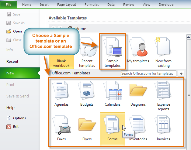 making an excel template