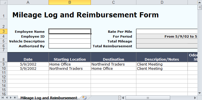 microsoft excel forms templates