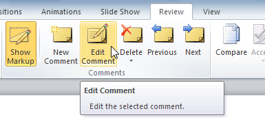 The Edit Comment command