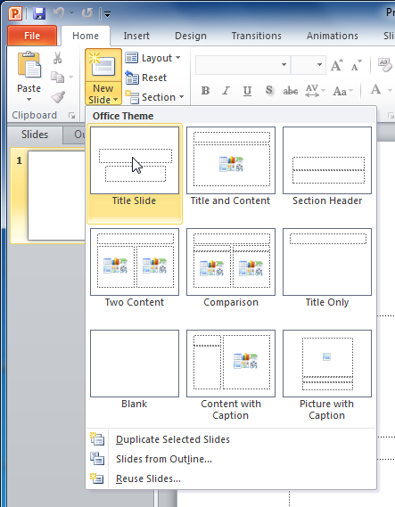 Powerpoint 10 Slide Basics