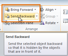 Sending an object backward