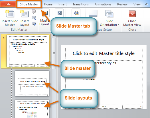 powerpoint apply slide master