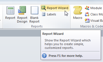 report access wizard step reports advanced options creating software tutorial 2010 language simple tab