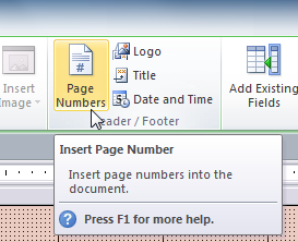 The Page Numbers command