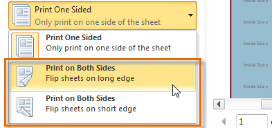 Double-sided printing options