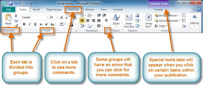 parts of microsoft publisher 2022