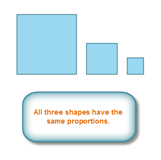 Shapes that have been resized with the shift key