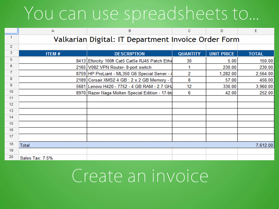 slide 6 - you can create an invoice