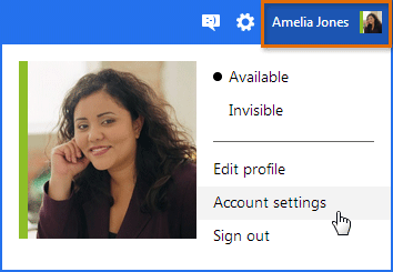 Screenshot of Microsoft account