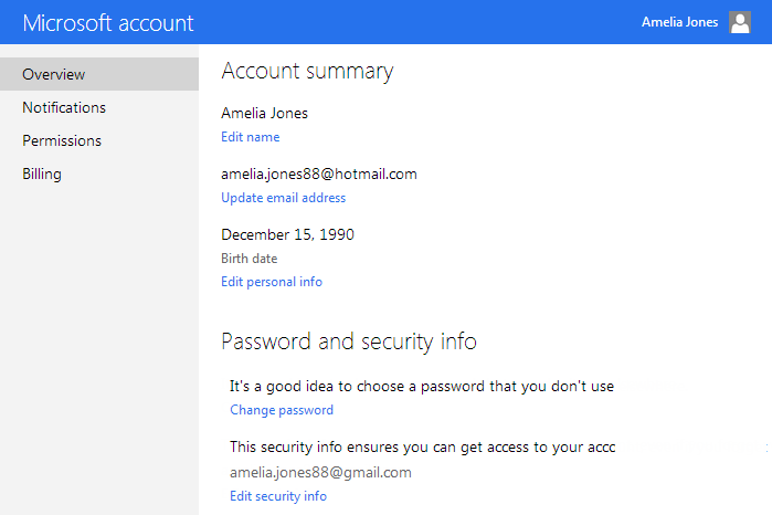 microsoft online accounts