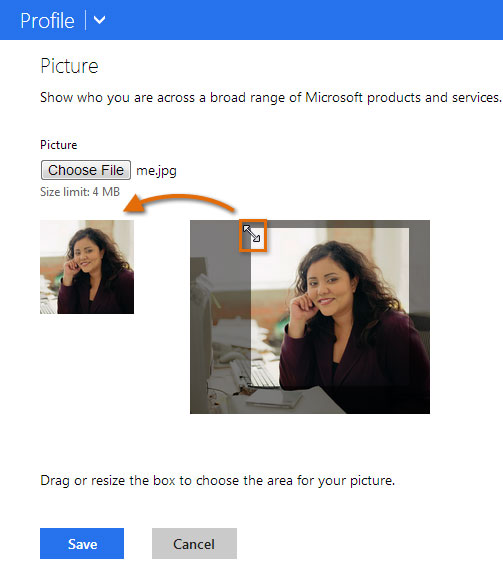 Screenshot of Microsoft account