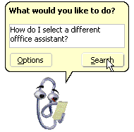 Office assistant with Question box.