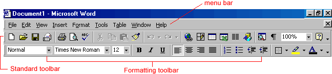 Microsoft Office 2000 Toolbars