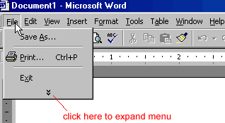 Expand file menu arrows