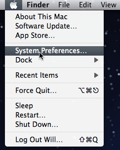 Opening System Preferences