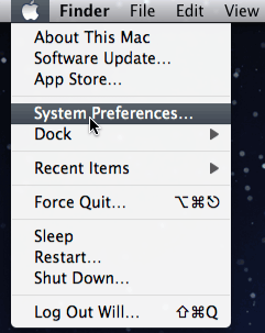 Going to System Preferences