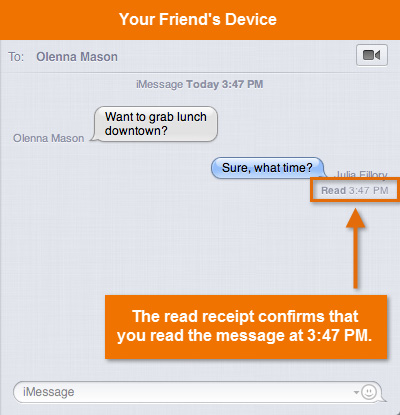 Read receipt on your friend's device
