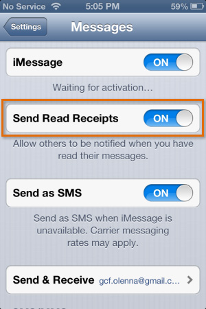 Messages settings