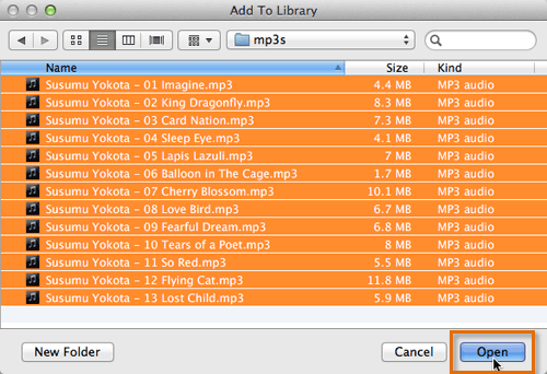 Importing mp3s to the iTunes Library