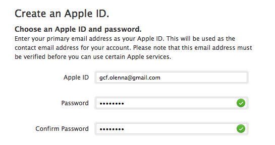 create apple id using gmail