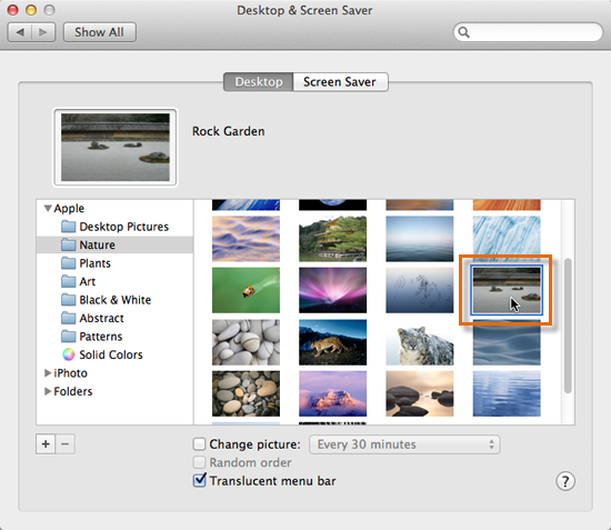 Screenshot of OS X Mountain Lion