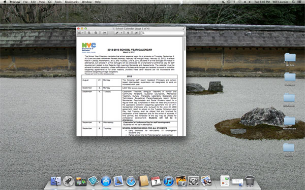 Screenshot of OS X Mountain Lion