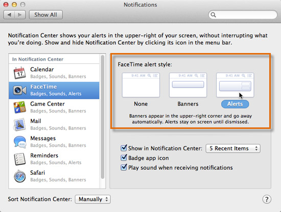 Screenshot of OS X Mountain Lion