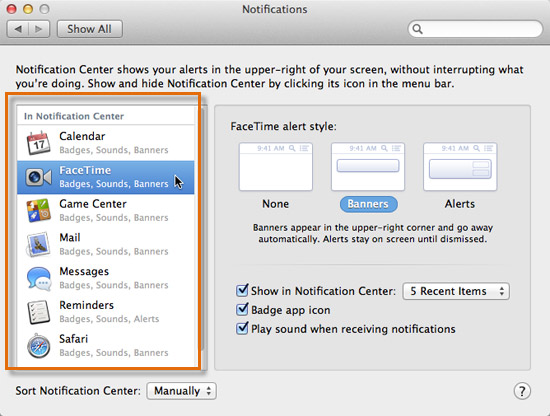 Screenshot of OS X Mountain Lion