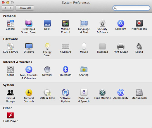 Screenshot of OS X Mavericks