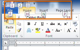 Screenshot dari Microsoft Word