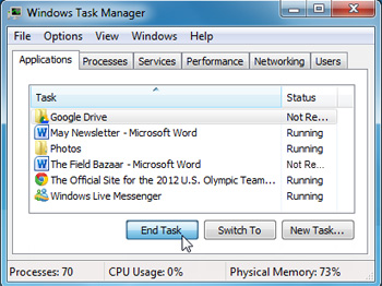 Screenshot dari Task Manager