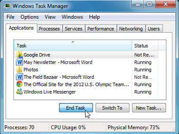 Skjermbilde av Task Manager