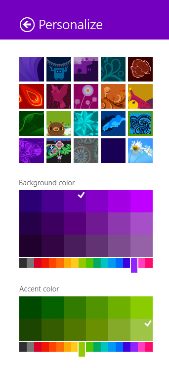 windows 8 change background color