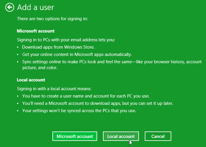 microsoft. wi dows 8 local.account.vs store.account