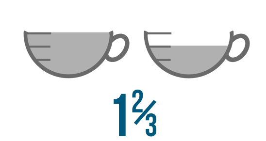 1 3 cups times 2 fractions