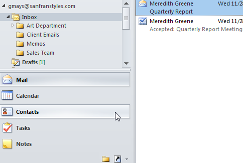  Screenshot von Microsoft Outlook 2010