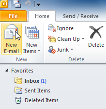 Screenshot of Microsoft Outlook 2010