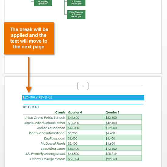 insert page break in word 2013