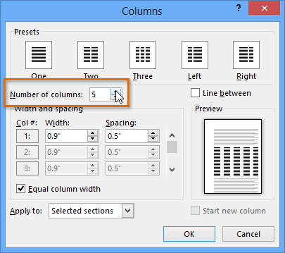 how to edit in word with columns